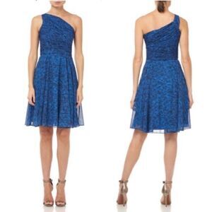 HALSTON Ruched One-Shoulder Dress